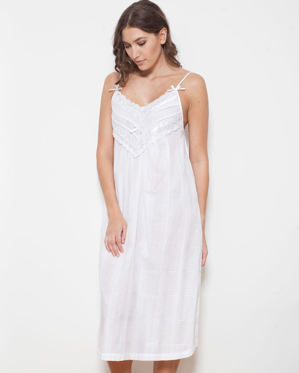 Nadine Cotton Lawn Strappy Nightdress Cottonreal