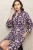 Wild Iris  Cotton Sateen Grace Shawl Robe