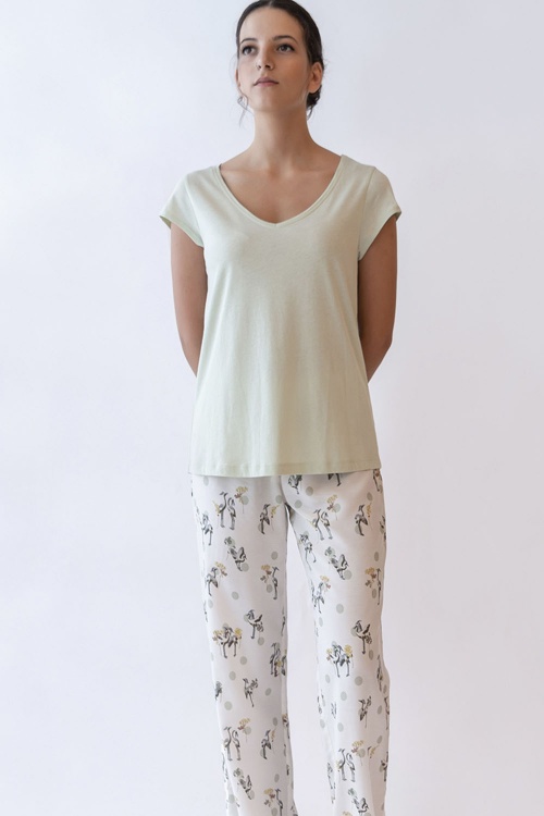 Pattern Vegan Pyjamas 100% VEGAN Crane Pyjama Set