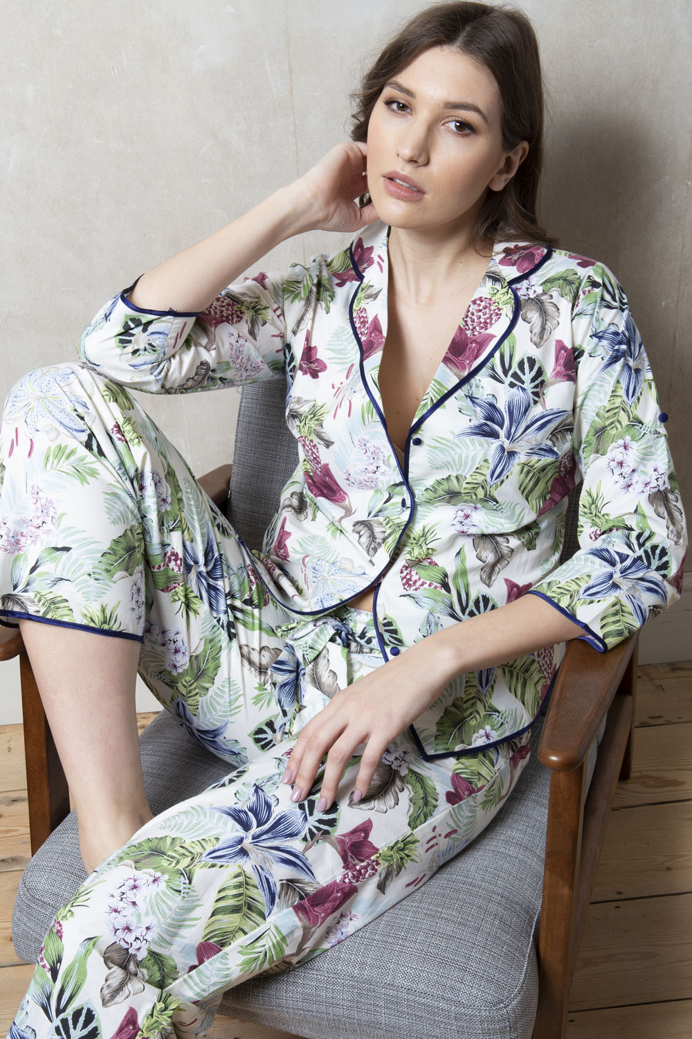 Bonn Lilly Fern 100% Cotton Poplin Pyjamas 