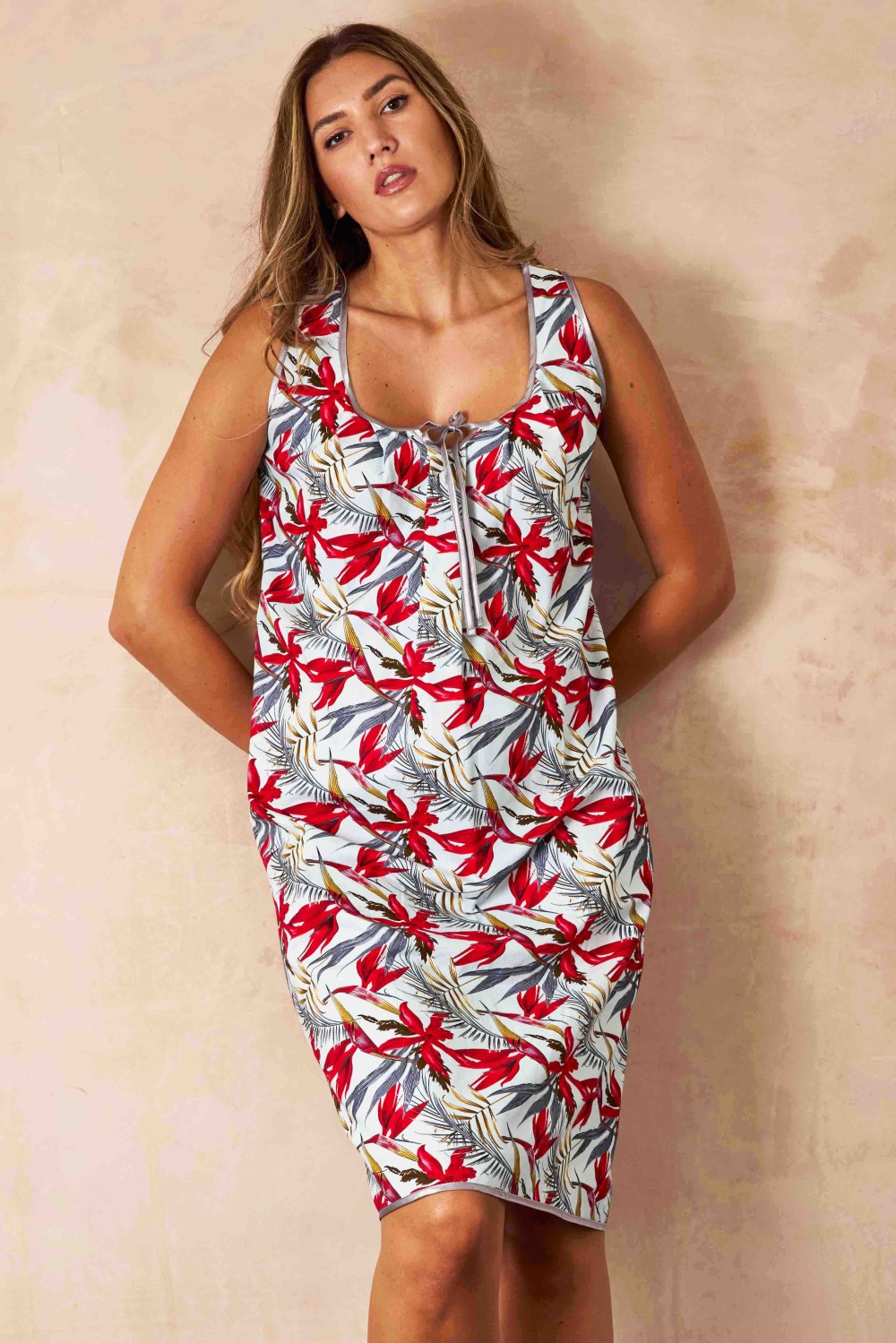 CRD25911-EX - Ladies 100% Cotton Bird of Paradise Nightdress