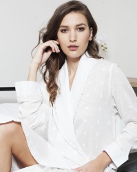 Noah Cotton PolkaDot Shawl Collar Wrap